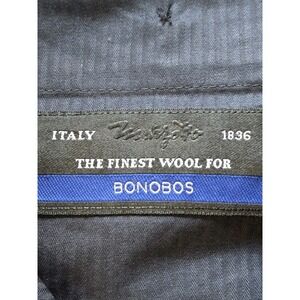 Bonobos Dress Pants 32x33 Black Slim Straight Fit Italy Marzotto Wool Slacks EUC